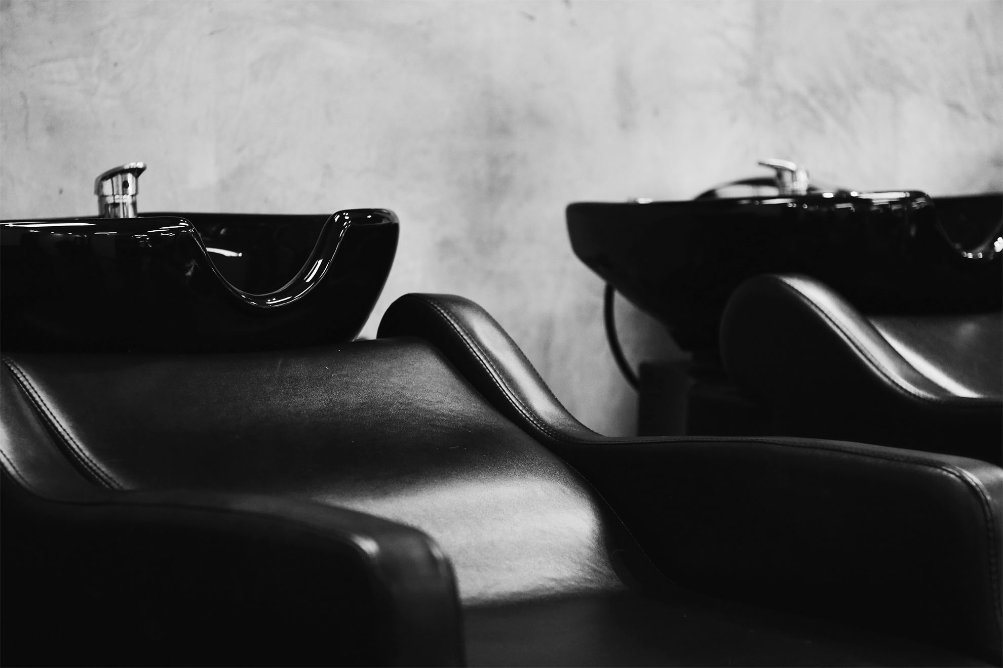 sinks and chairs for the in house hair salon