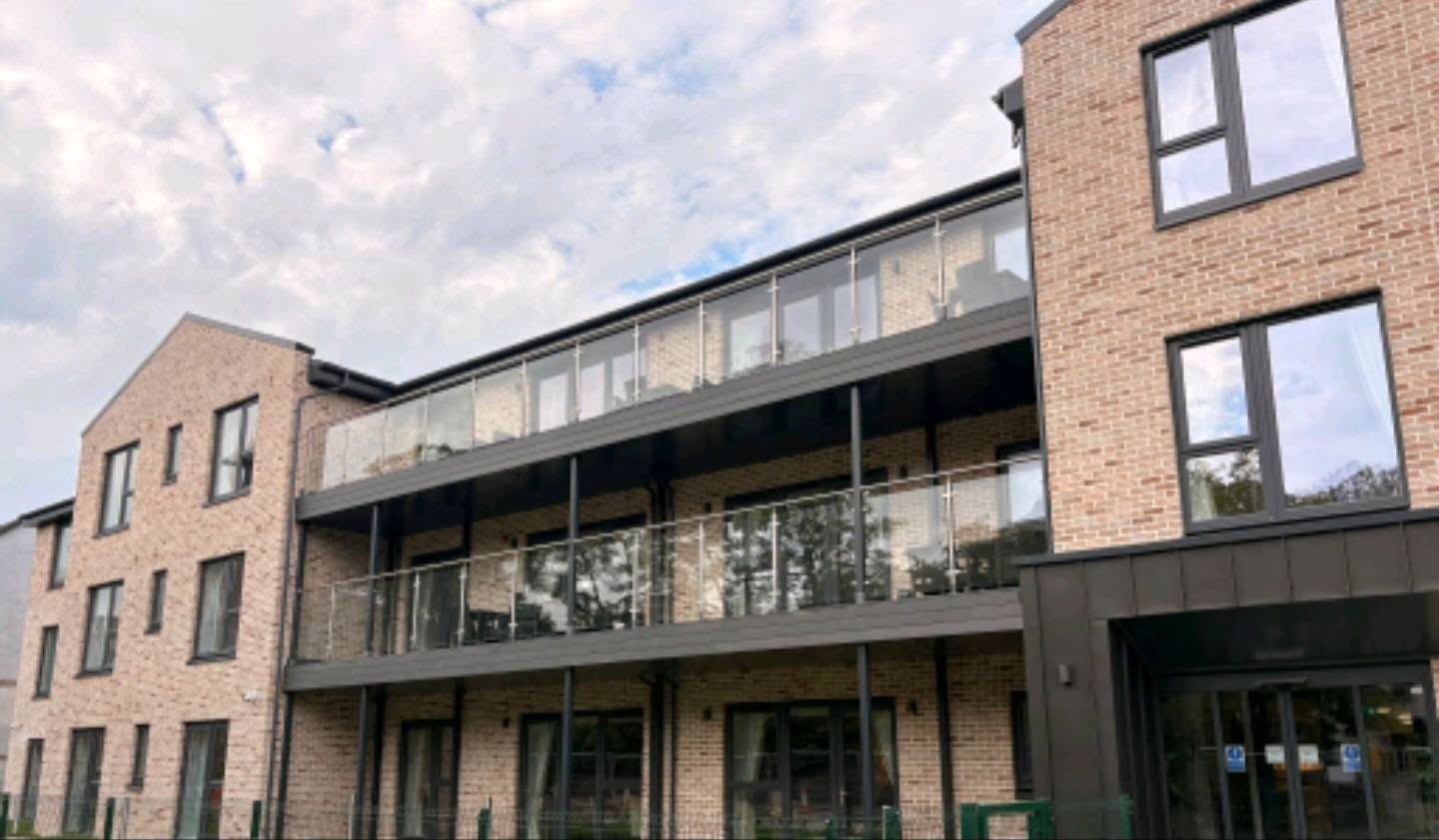 Exterior view of balconies at Bower Care Home