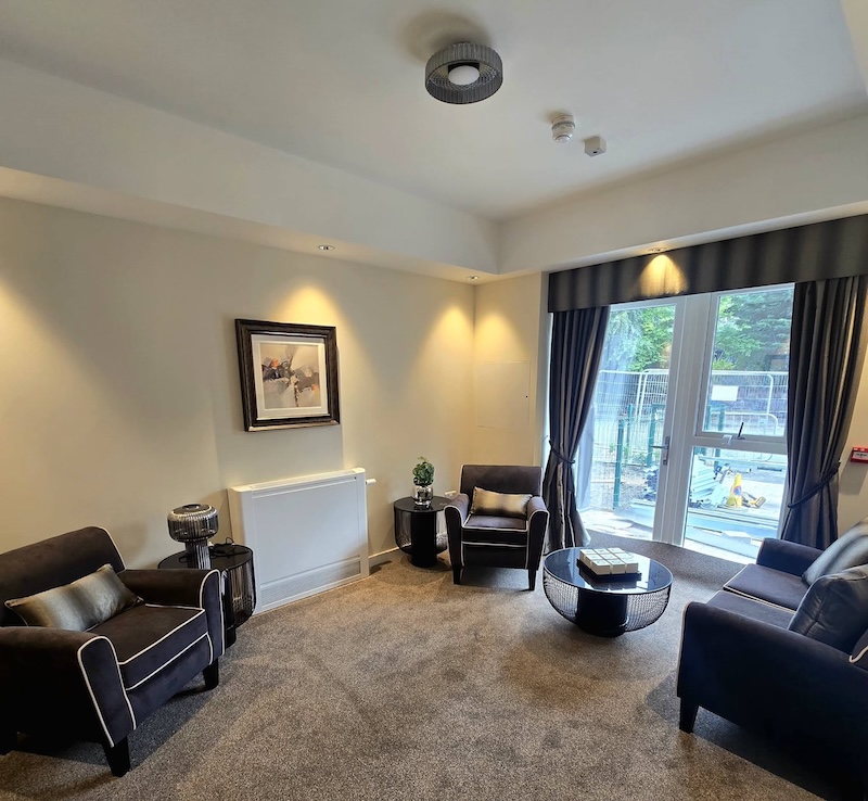 quiet lounge with large window